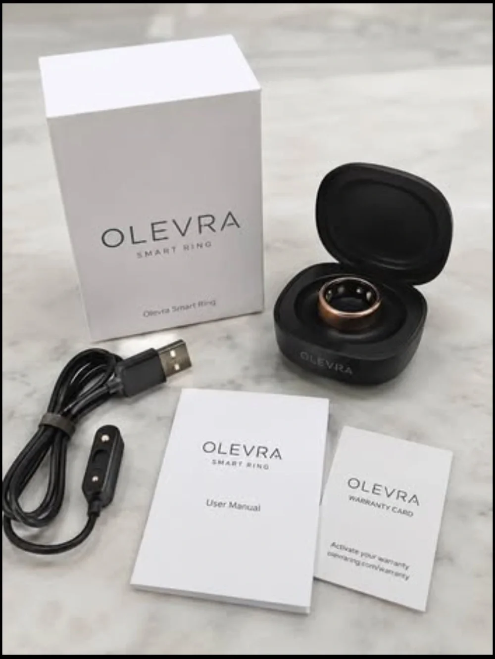 Olevra Smart Ring Rose Gold Size 5 Sleep Activity Heart Rate Tracker